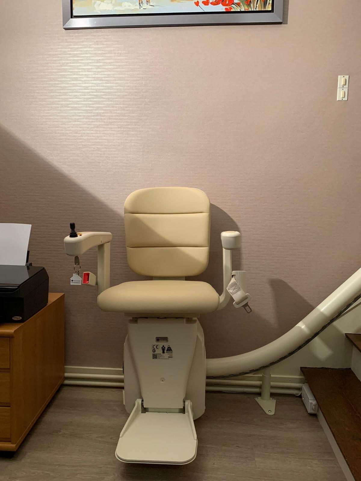 Monte-escalier courbe monorail sur la commune de Thouarcé